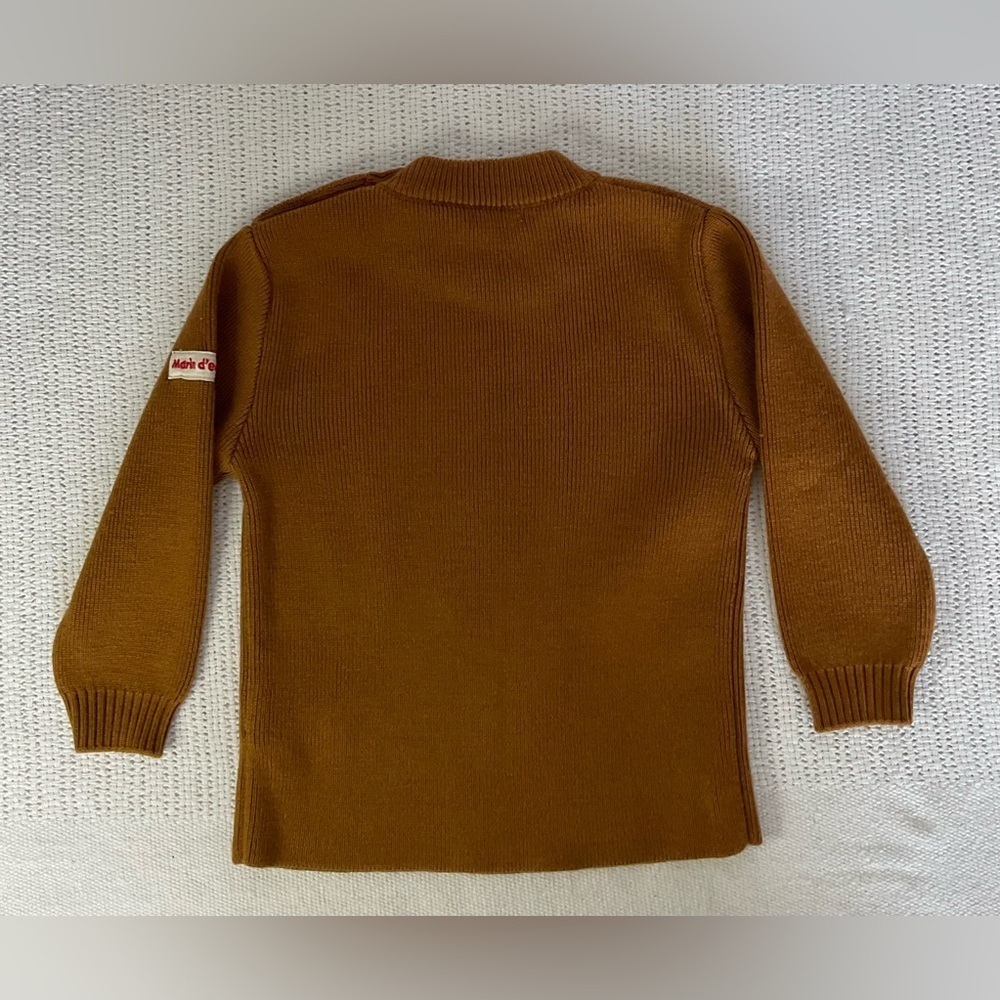 Warm Brown Knit Sweater with Ribbed Neckline - Picture 2 of 6